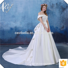 Kundengebundene glamouröse Kappen-Hülse geschwollene Elfenbein-Ballkleid-Braut-Kleid-Hochzeits-Kleider Aliexpress bildete in China-Hochzeits-Kleidern